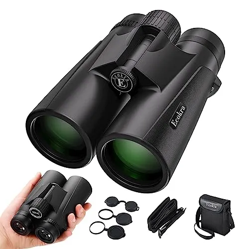 12x42 HD Binoculars for Adults, Super Bright High Power Binoculars with Large view, Clear Low Light Night Vision, BAK4, FMC Prisms, Waterproof Compact Binoculars for Bird Watching Hunting Stargazing