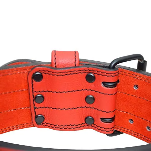 AAYLANS Cow MILD Leather 10MM Powerlifting Belt for Men & Women Lower Back Support for Weightlifting (RED, Medium)