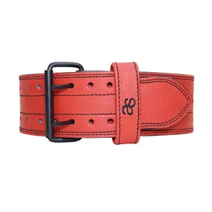 AAYLANS Cow MILD Leather 10MM Powerlifting Belt for Men & Women Lower Back Support for Weightlifting (RED, Medium)