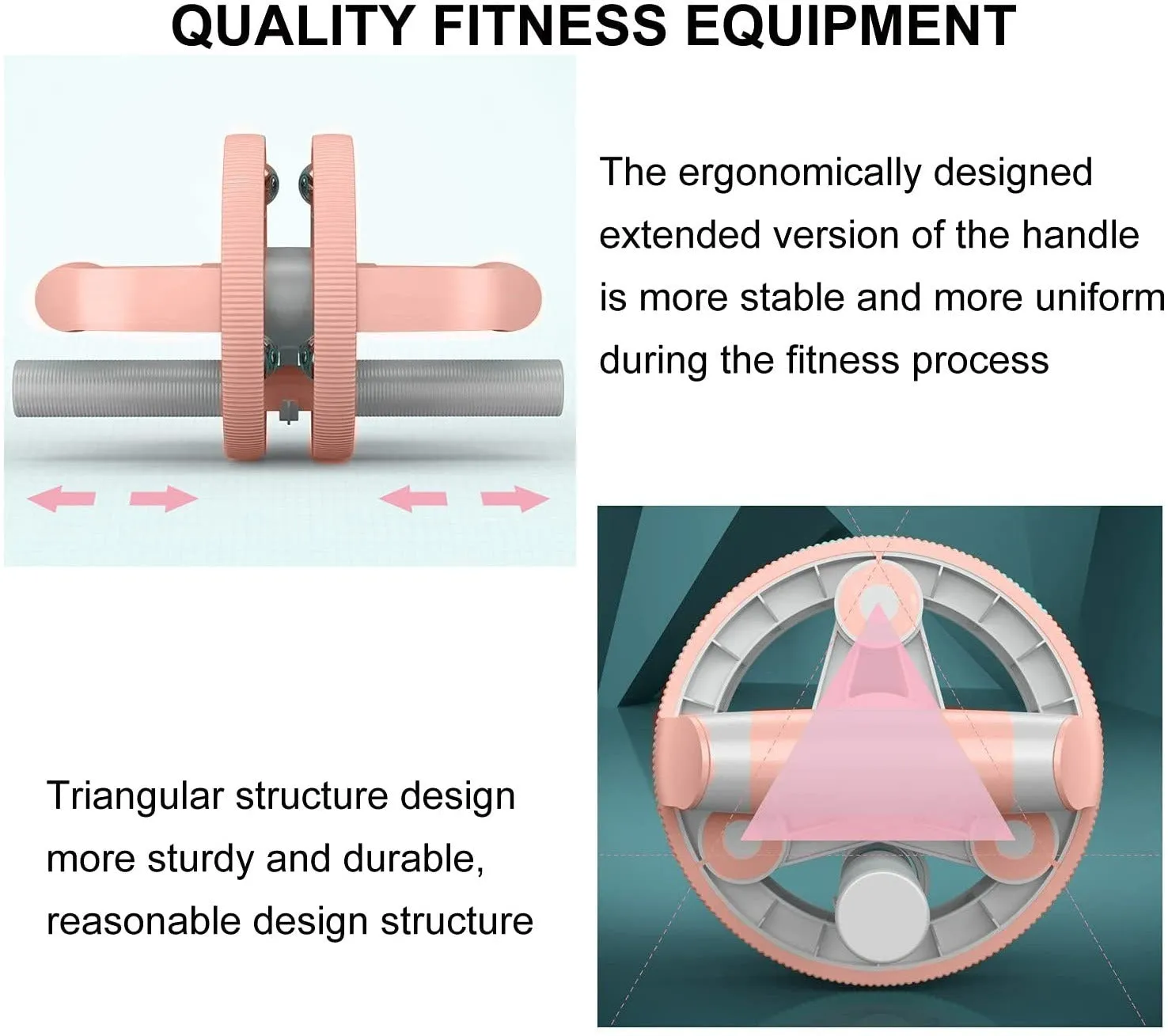 Automatic rebound abdominal roller wheel & Ab Wheel Slide 4 wheel roller with resistance band(10 Pack)