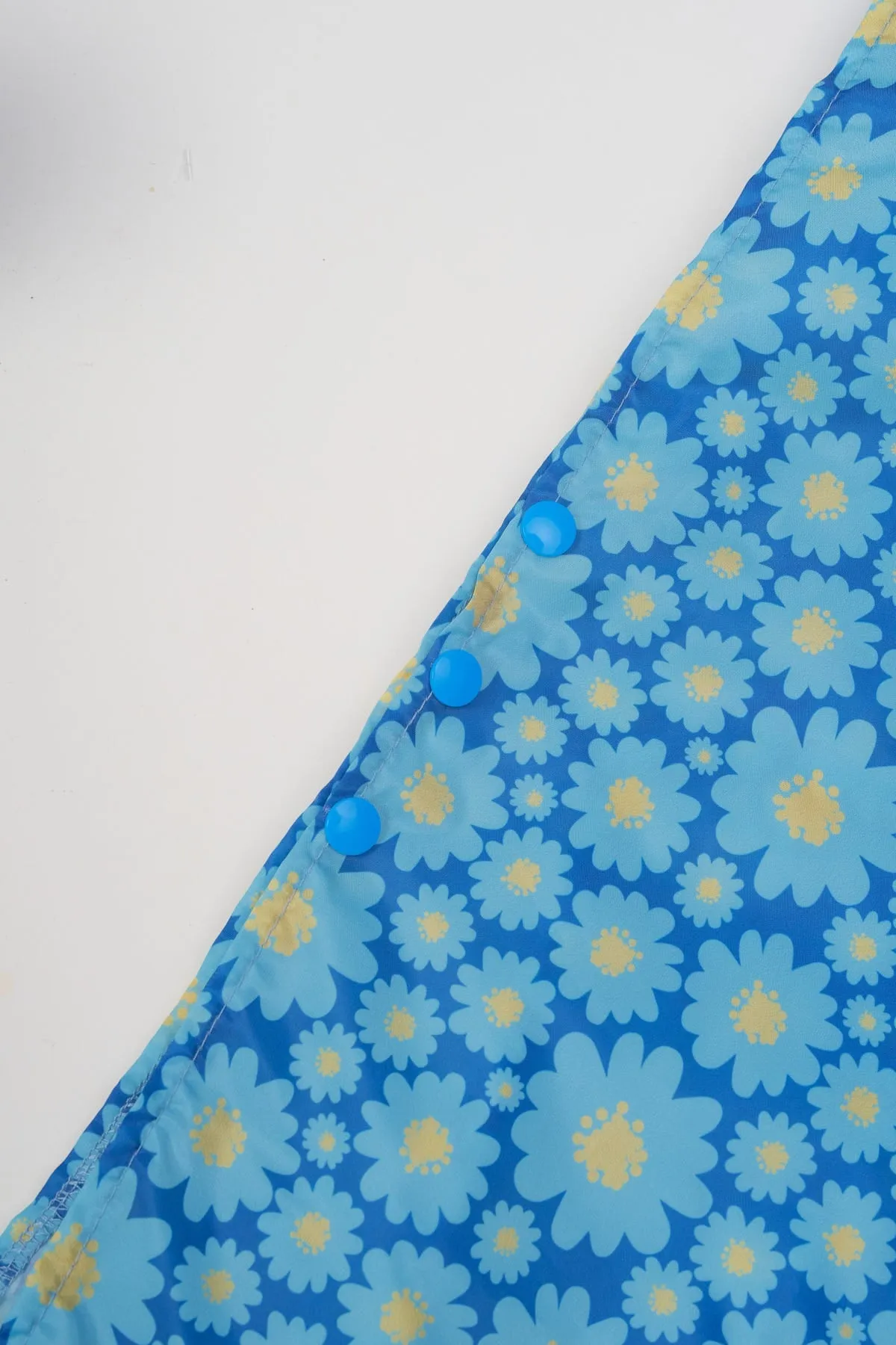 Blue Flower Print Rain Poncho In A Bag