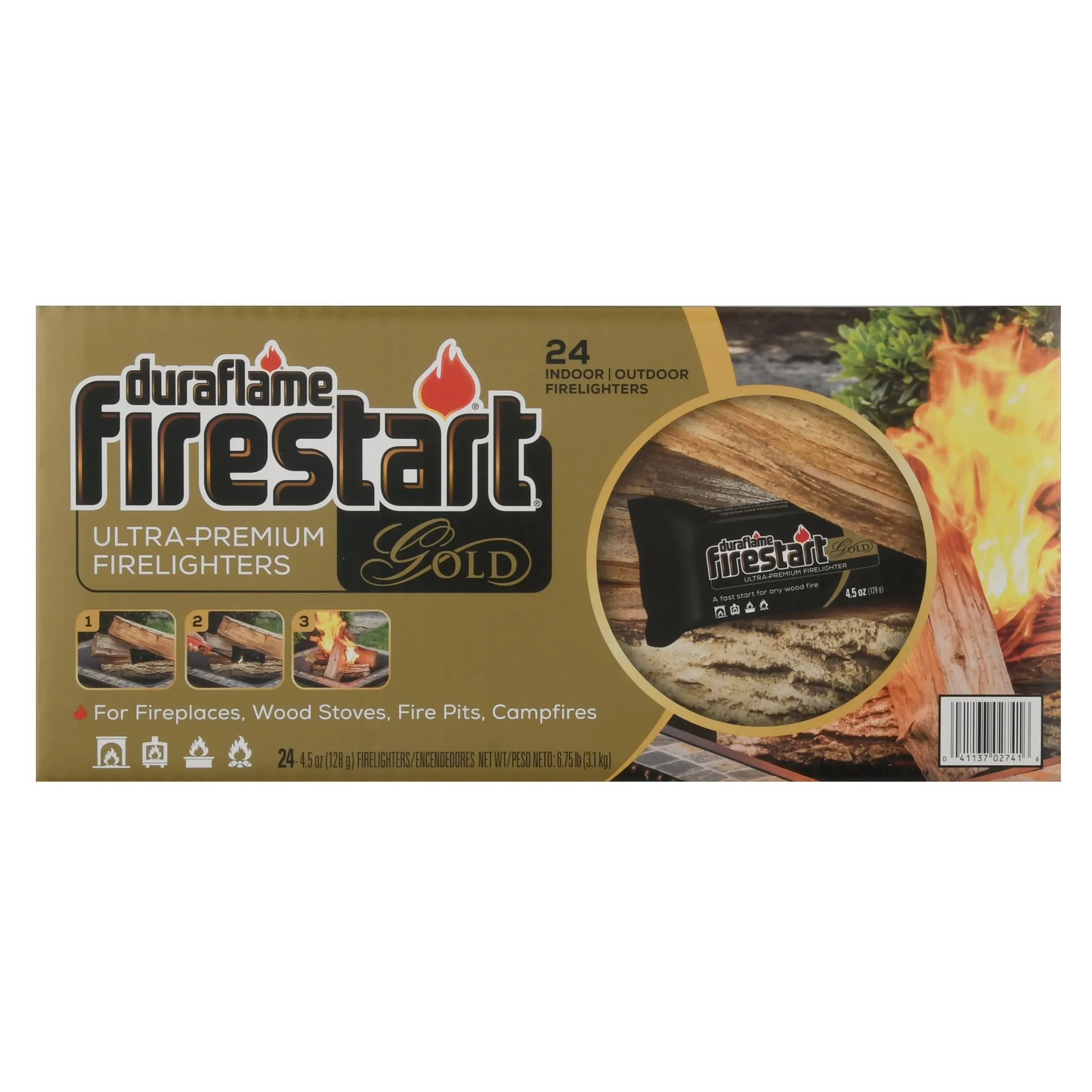 Duraflame Firestart Gold Ultra Premium 4.5oz Fire Starters 24-Pk
