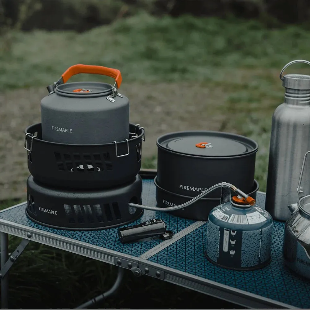 Firemaple Cooking Kit with Pots and Pans With Gas Burner