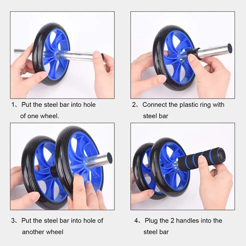 Fitfix Abs Roller Exerciser for Abdominal Exercise Includes Knee Mat & Steel Handle for Grown Up