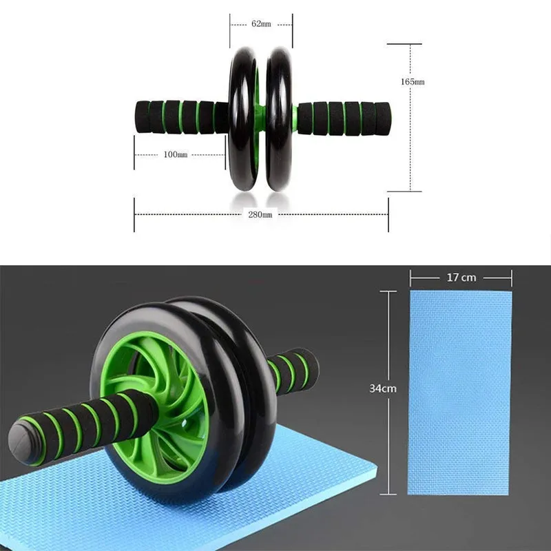 Fitfix Abs Roller Exerciser for Abdominal Exercise Includes Knee Mat & Steel Handle for Grown Up