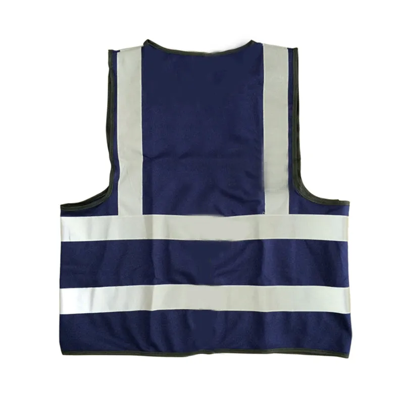 PIONEER SAFETY Vests Reflective Zip Id Pocket Navy