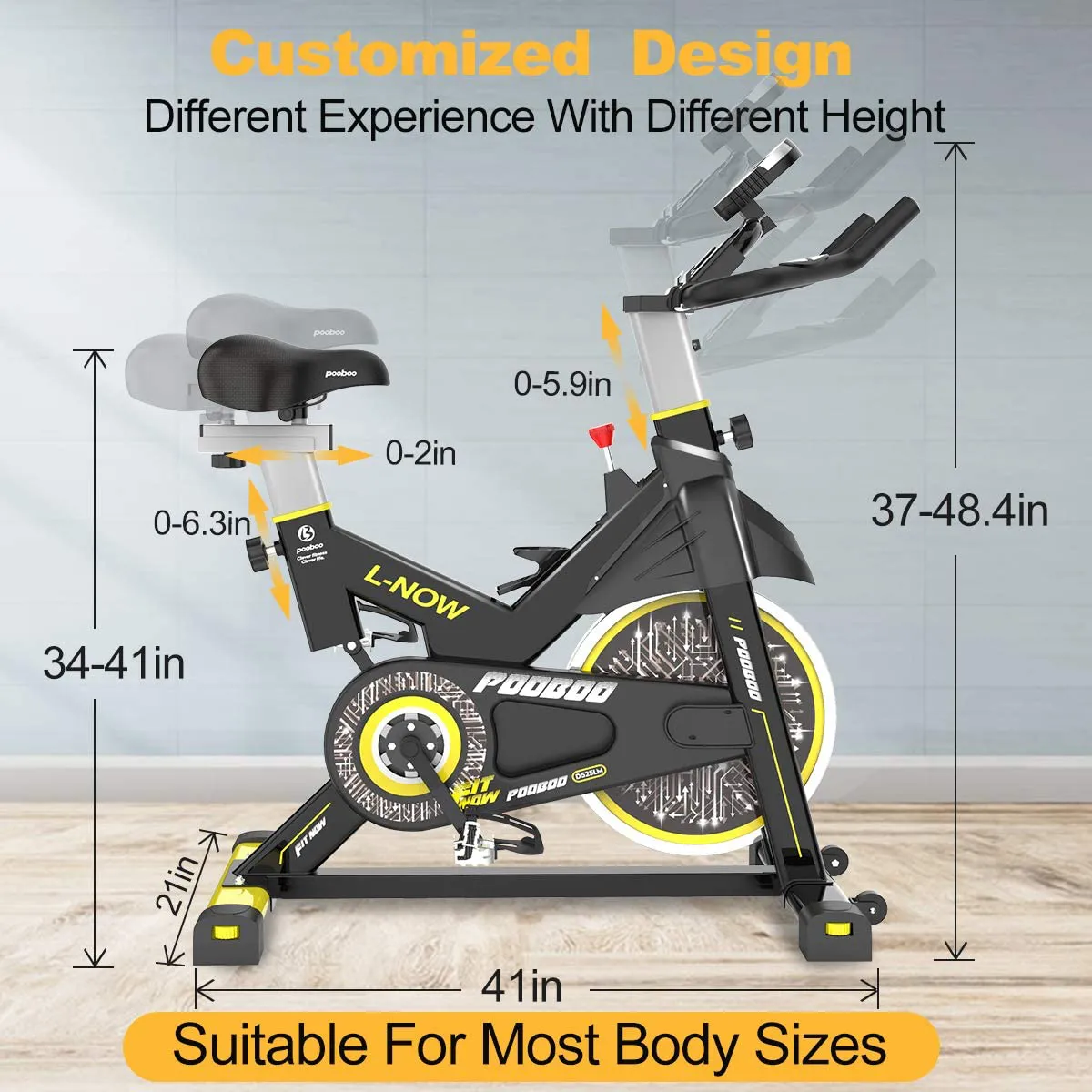 pooboo Indoor Cycling Bike, Belt Drive Indoor Exercise Bike,Stationary Bike LCD Display for Home Cardio Workout Bike Training