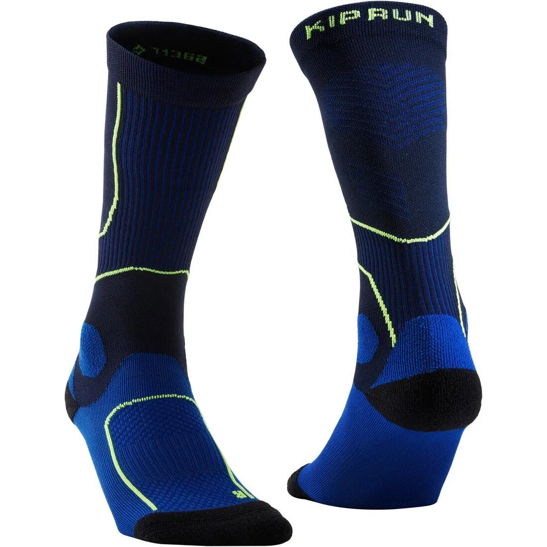 RUNNING COMPRESSION SOCKS - NAVY BLUE/YELLOW