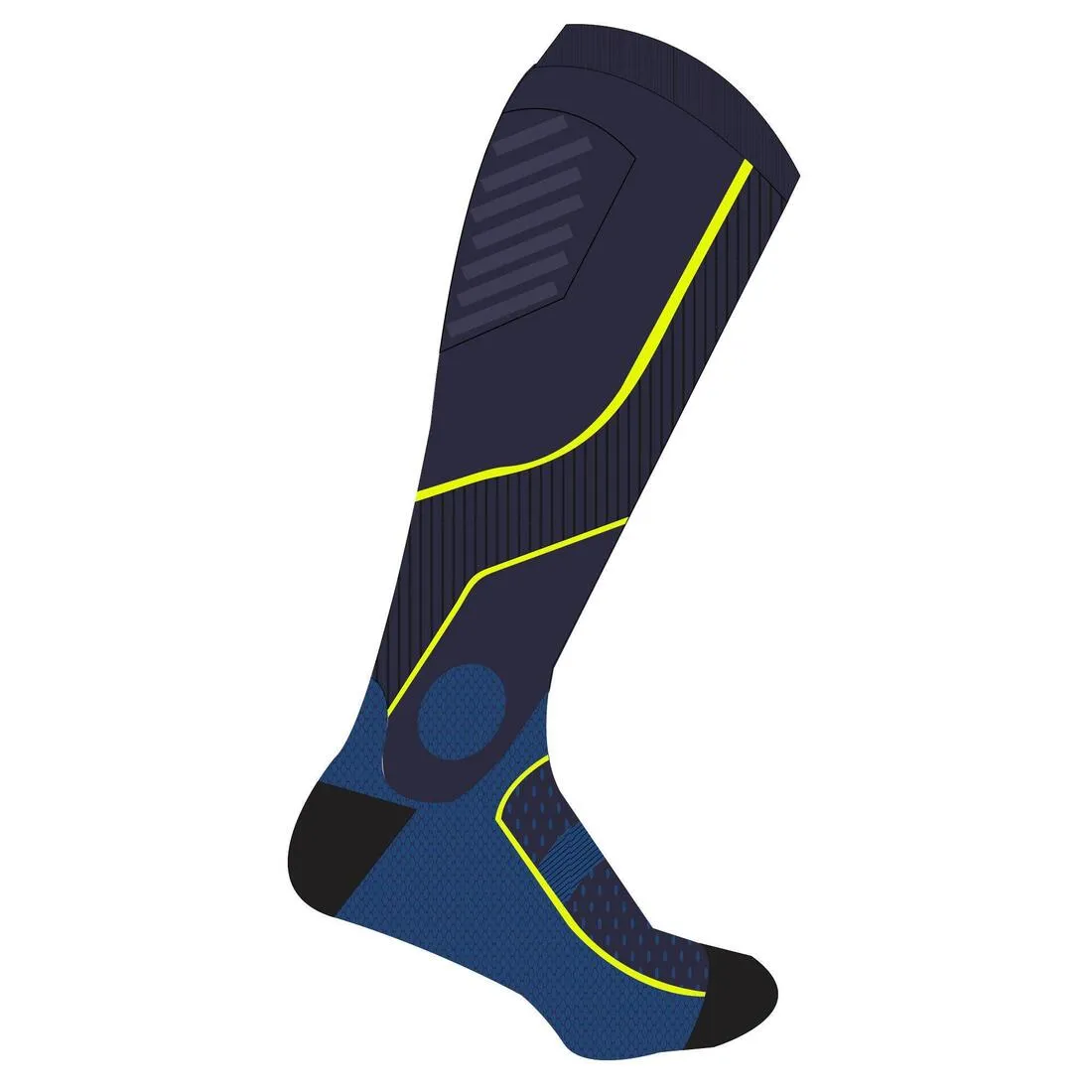 RUNNING COMPRESSION SOCKS - NAVY BLUE/YELLOW