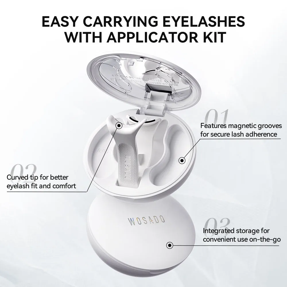 WOSADO® NO.9 Plume Black Soft Magnetic Eyelashes – Upgraded All-in-One Box